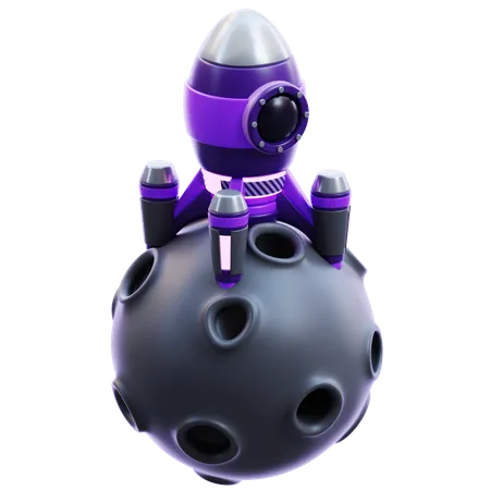 Rocket Landed  3D Icon