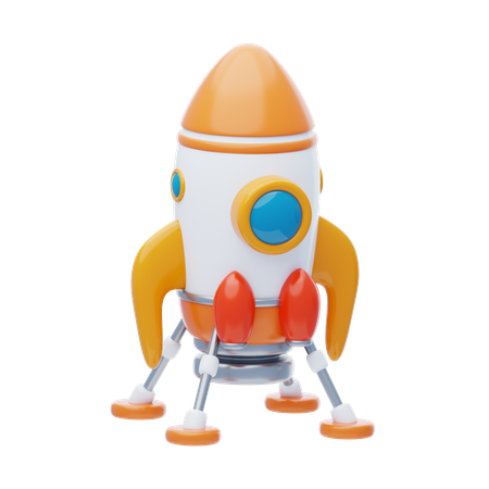 Rocket Landing  3D Icon