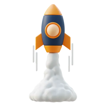Rocket Launch Startup 3D Icon