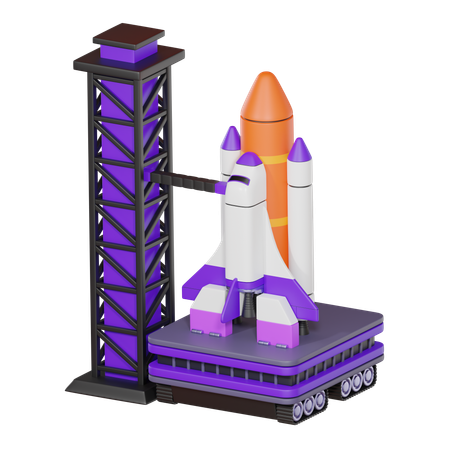 ロケット打ち上げ  3D Icon