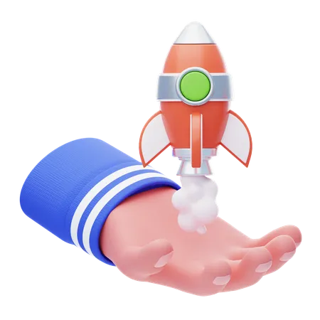 Rocket Launch  3D Icon