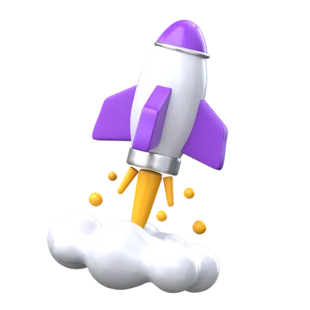 Rocket Launch  3D Icon