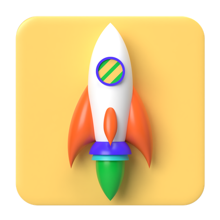 Rocket Launch  3D Icon