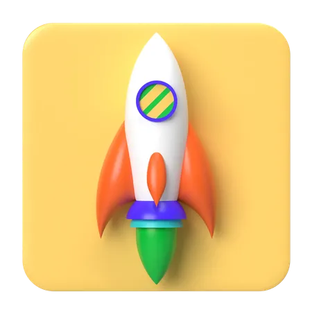 Rocket Launch  3D Icon