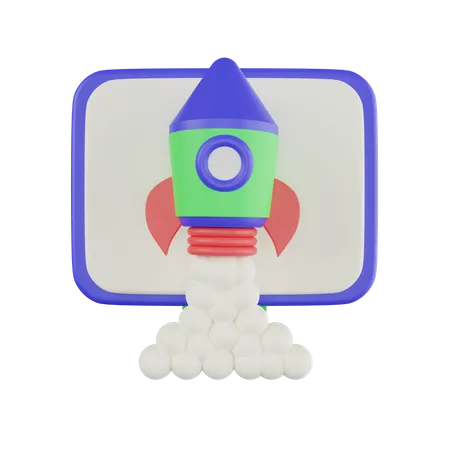 Rocket Launch  3D Icon