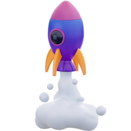 Rocket launch  3D Illustration