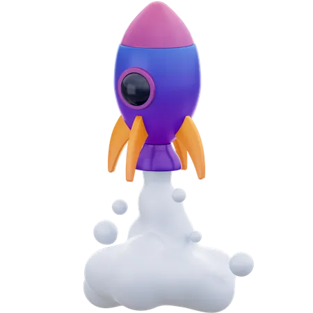 Rocket launch  3D Illustration