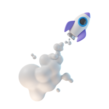 Rocket Launch  3D Illustration