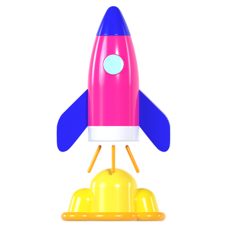 Rocket Launch  3D Illustration