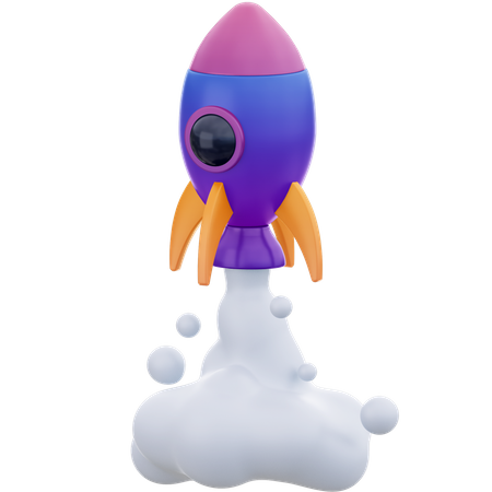 Rocket launch  3D Illustration