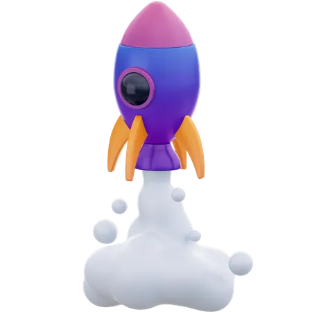 Rocket launch 3D Illustration