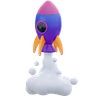 3d planet rocket illustration