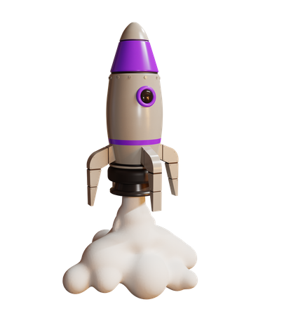 Rocket Launch 3D Illustration