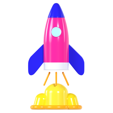 Rocket Launch 3D Illustration