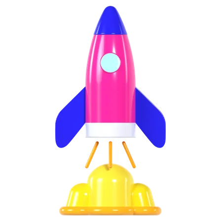 Rocket Launch  3D Illustration