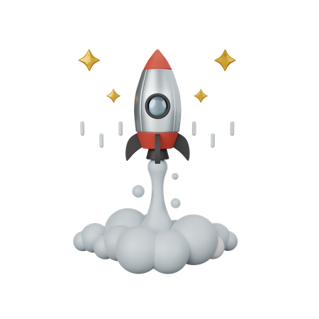 Rocket Launch  3D Icon