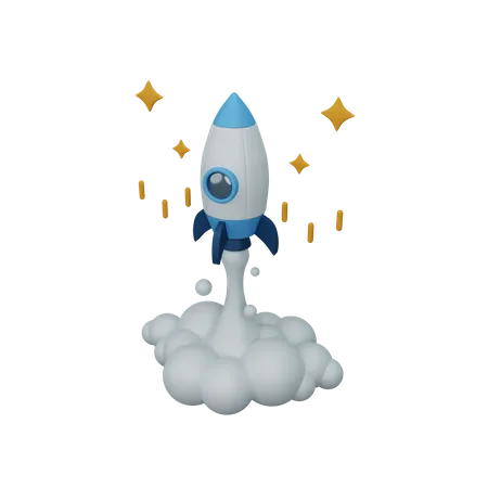 Rocket launch  3D Icon