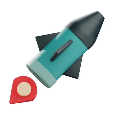 3 D Render Launch Illustration With A Flying Rocket 3D Icon