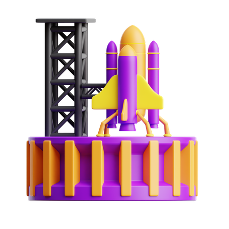 Rocket Launch Pad  3D Icon