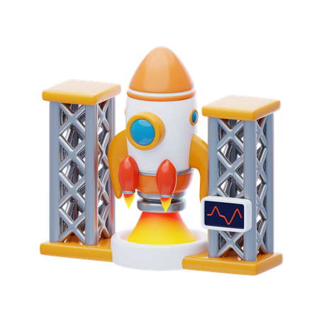 Rocket Launching  3D Icon