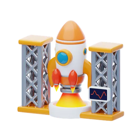 Rocket Launching  3D Icon