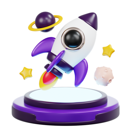 Rocket Launching  3D Icon