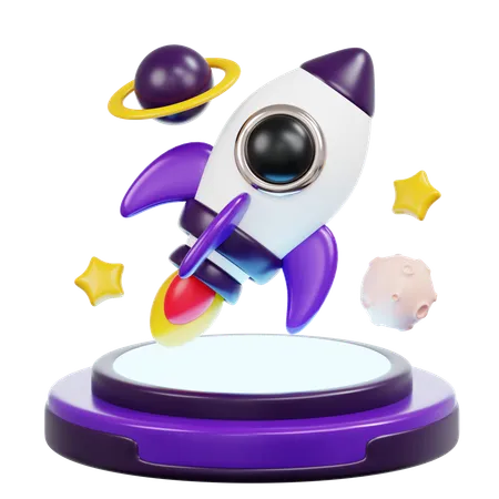 Rocket Launching  3D Icon