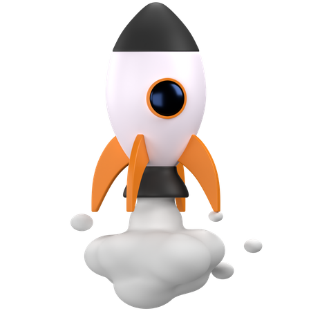 Rocket launching  3D Illustration