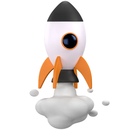 Rocket launching  3D Illustration