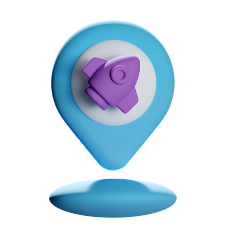 Rocket Location Pin  3D Icon