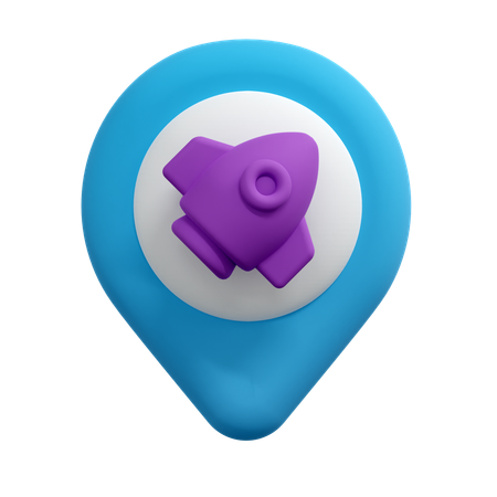 Rocket Location Pin  3D Icon