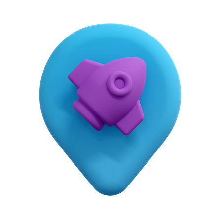 Rocket Location Pin  3D Icon