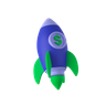 3d rocket money logo