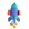 3d rocket money emoji