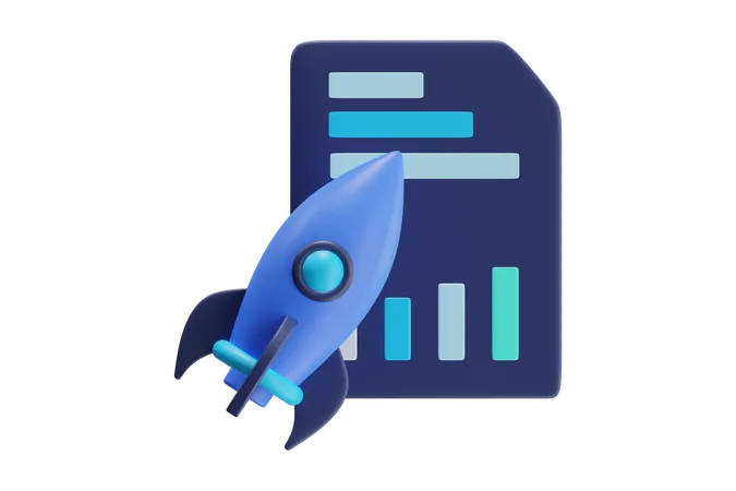 Rocket on Paper  3D Icon