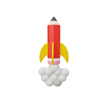 Rocket Pencil  3D Icon