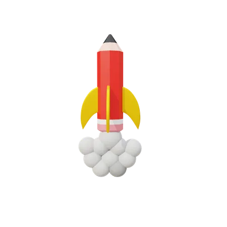 These Are 3 D Rocket Pencil Icons Commonly Used In Design And Games 3D Icon
