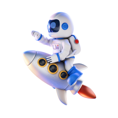 Rocket Ride  3D Illustration