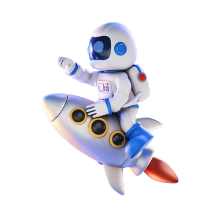 Rocket Ride  3D Illustration