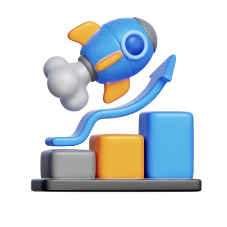 Rocket Speed Progress  3D Icon