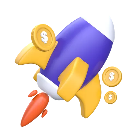 Rocket Startup 3 D Icon 3D Icon
