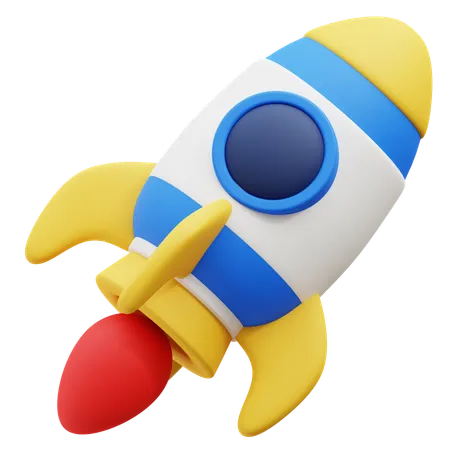 3 D Illustration Of Startup Concept With Rocket Symbolizing Launch And Growth 3D Icon
