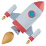 rocket startup 3d illustration