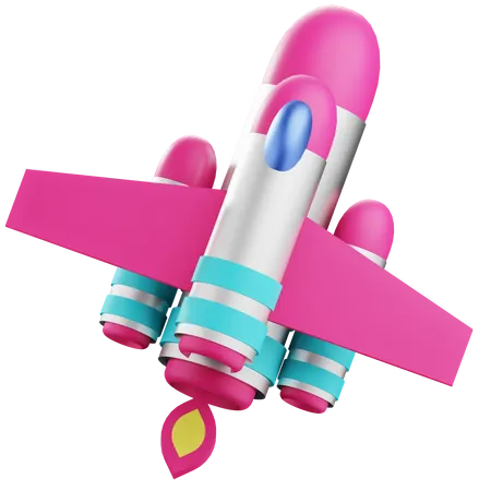 3 D Render Rocket Toy Robot Illustration On Transparent Background 3D Icon