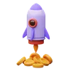 Rocket with coins