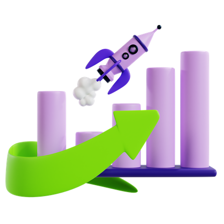 Rocketing Startup Rapid Growth  3D Icon