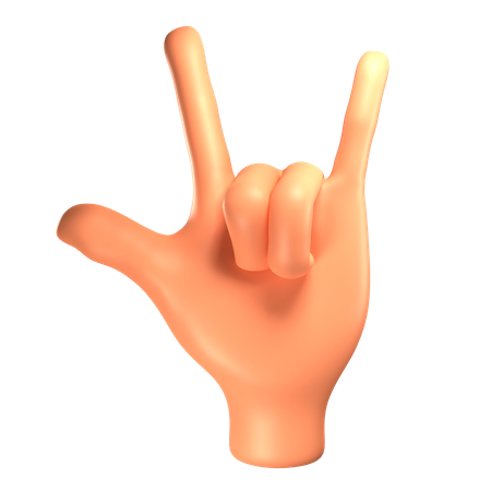Rocking hand gesture 3D Illustration