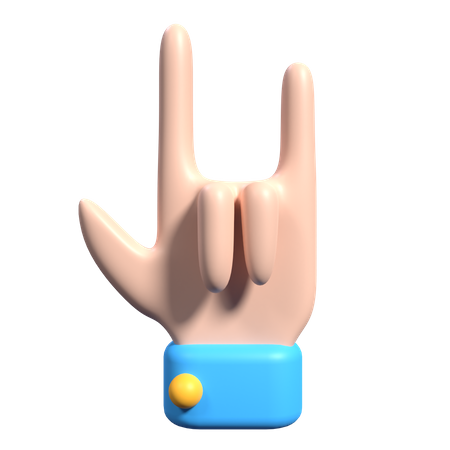 Rocking Hand Gesture  3D Icon