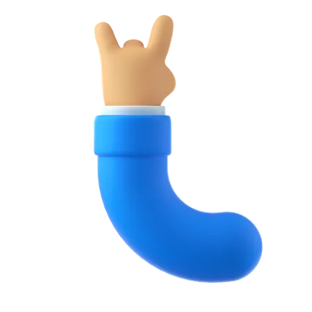 Rocking hand gesture  3D Illustration