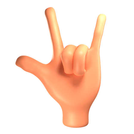 Rocking hand gesture  3D Illustration